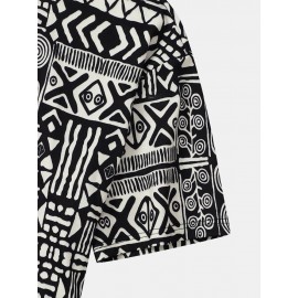 Mens Ethnic Ornament Scarf Printed Short Sleeve Skin Friendly T-Shirts