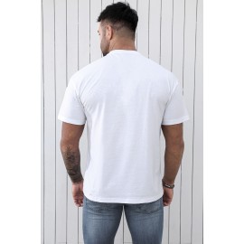 White V LONE O-neck Short Sleeve Men's T Shirt