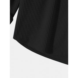 Mens Smile Face Japanese Embroidered Corduroy Long Sleeve Hooded Shirts